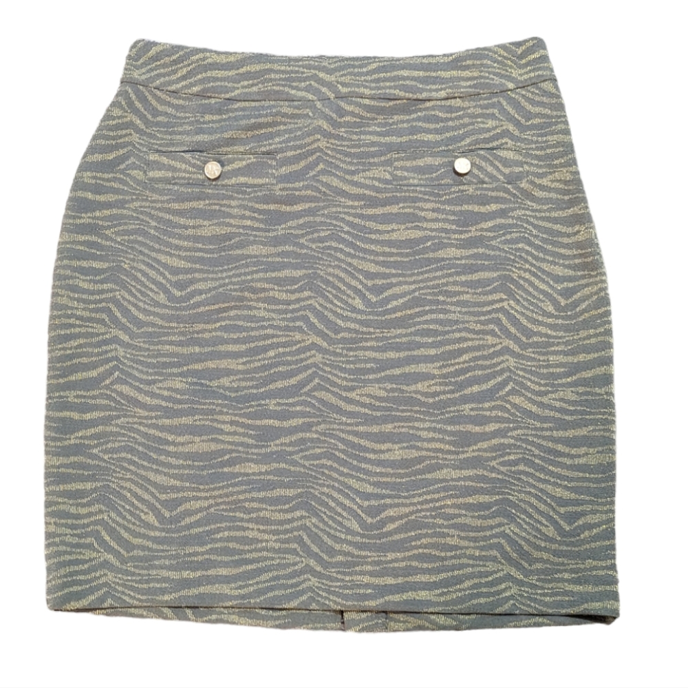 Michael Kors Skirt Womens XL Preppy Metallic Animal Print